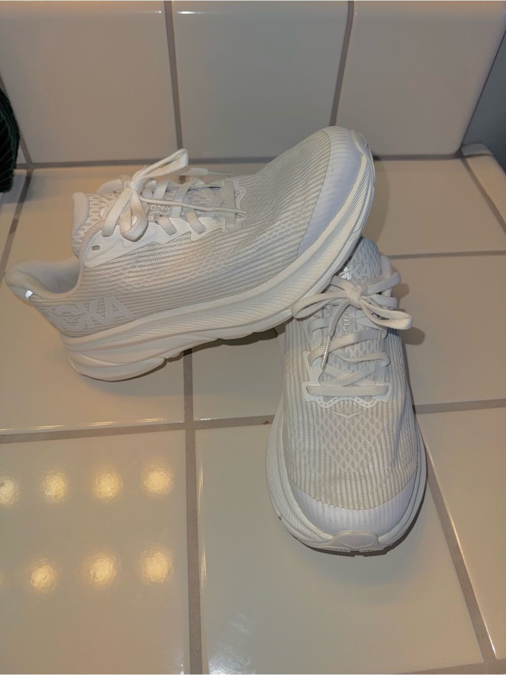 Hoka All-White Performance Running Shoes